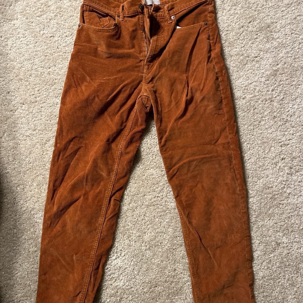 Everlane Baby Cord burnt orange corduroy pants - Picture 3 of 6